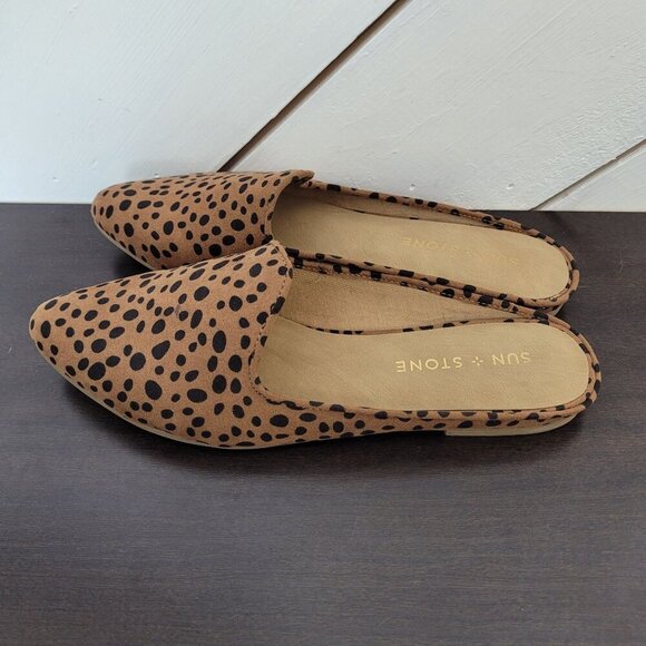 NEW Sun + Stone Ninnaf Womens Size 6 M Leopard Print Slip-On Flats - Picture 2 of 8